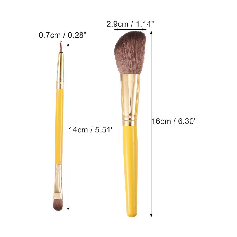 Unique Bargains Makeup Brush Set Concealer Blush Nylon Plastic Metal Handle 9 Pcs, 4 of 8