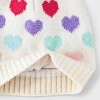 Girls' Heart Jacquard Beanie Hat - Cat & Jack™ White - image 3 of 3