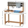TopComfy Wooden Outdoor Mud Kitchen Playset with Water Play Cooking Toys and Storage for Kids 3+ Years Imaginative Play, Brown, 33.86"*13.39"*5.12" - 4 of 4