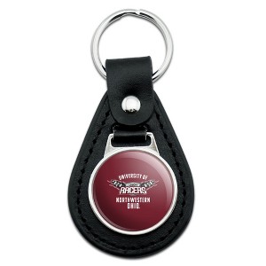 University of Northwestern Ohio Racers Logo Black Leather Keychain - 1 of 4