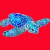 Women's Design By Humans Blue And Green Watercolor Sea Turtle By Maryedenoa Racerback Tank Top - 2 of 3