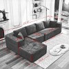106" L-Shaped Corduroy Cloud Couch with Left Facing Chaise,Modular Sectional Sofa for Living Room,Cloud Sectional Sofa for Bedroom-Coolbibila - 4 of 4