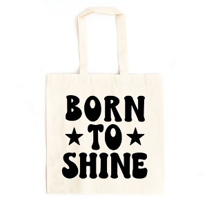 City Creek Prints Born To Shine Stars Canvas Tote Bag - 15x16 - Natural - 1 of 2