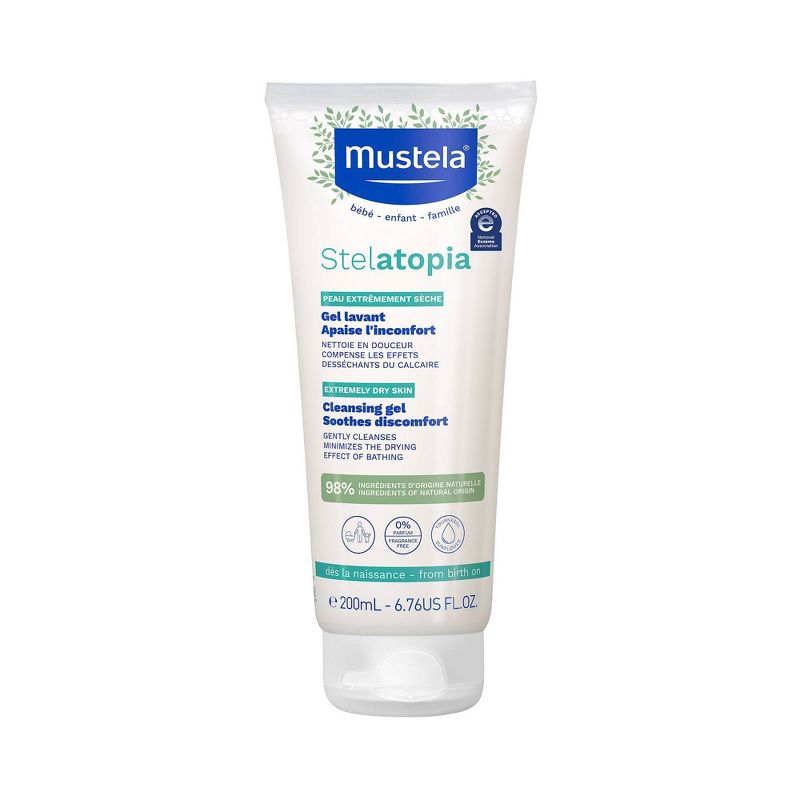 Mustela Stelatopia Fragrance Free Baby Cleansing Gel and Wash for Eczema Prone Skin - 6.76 fl oz, 1 of 9