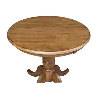 Farmhouse 33" Round Wood Extendable Counter-Height Table