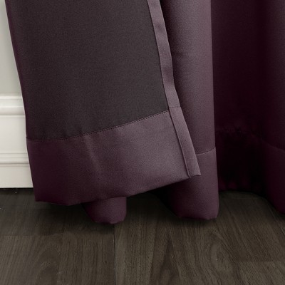 Plum Polyester Room-Darkening Grommet Curtain Panel 54" x 95"