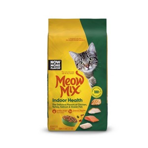 Meow Mix Indoor Health with Flavors of Chicken, Turkey ,Ocean Fish & Salmon Adult Complete & Balanced Dry Cat Food - 6.3lbs - 1 of 4