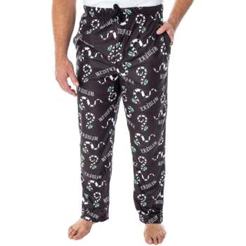 Beetlejuice Men's Allover Sandworm Pattern Lounge Sleep Pajama Pants Black