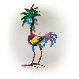 19" Wild Tropical Metal Rooster - Alpine Corporation - 1 of 4