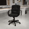 Emma and Oliver Mid-Back Black LeatherSoft Swivel Task Office Chair with Arms - 2 of 4