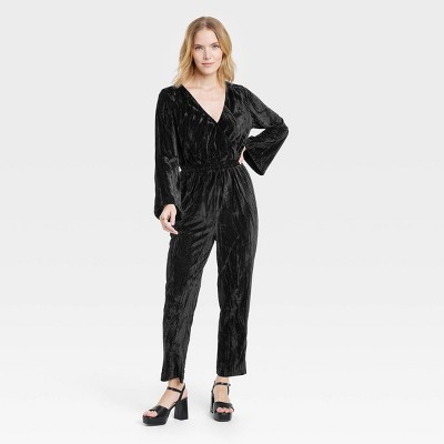Women's Bell Long Sleeve Velour Jumpsuit - A New Day™