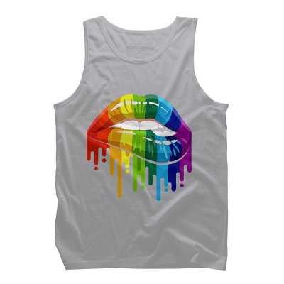 Adult Design By Humans Rainbow Pride Lip Melt By COVI Tank Top