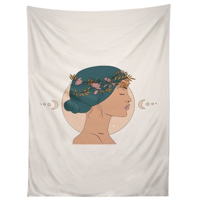 The Optimist Moon Gazing 60" x 80" Tapestry - Society6
