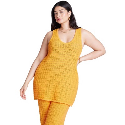 ELOQUII Women's Plus Size Racer Sweater Top With Scalloping