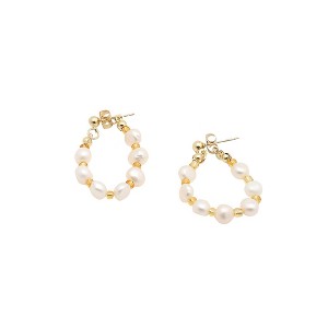 SOHI Women's Gold Snowball Teardrop Drop Earrings - 1 of 3