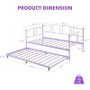 Purple Twin Metal Daybed with Trundle, Arched Headboard Pullout Sleeper with Steel Slats, No Box Spring Needed, Easy Assembly - 2 of 4