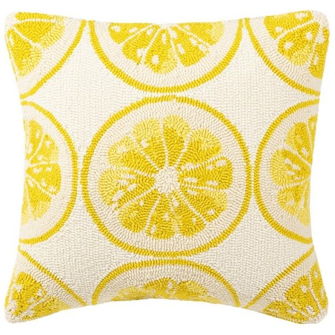 Lemon Squeeze Pillow Yellow white 20 x20 Safavieh Target