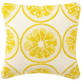 Lemon Squeeze Pillow - Yellow/White - 20" x 20" - Safavieh .