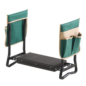 VEVOR Garden Kneeler and Seat, 8 in Wide Kneeling Pad, Heavy Duty Garden Kneeling Stool, Folding Garden Seat with 2 Tool Bags, Black&Green - 1 of 4