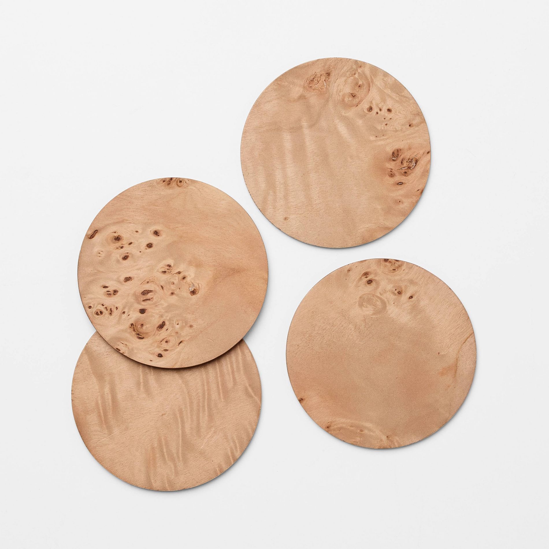 4pc Burl Wood Coaster Set Brown - Threshold™ designed with Studio McGee