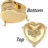 Vintage Antique Flower Metal Jewelry Box , Small Heart Shape Trinket Organizer Box Earrings Rings - 4 of 4