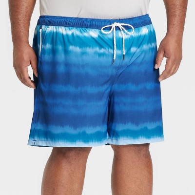 Men's Big & Tall 7" Ombre Swim Shorts With Boxer Brief Liner - Goodfellow & Co™ Blue 3XL