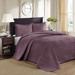 Sapphtopaz 3-Piece Reversible Quilt Set, Cottage-Inspired Stitch Pattern Sheet Set, Bedding Comforter Set for Women, Men, Kids & Teens - 1 of 4