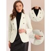 Allegra K Women's Elegant Plaid Lapel Collar Tweed Blazer - 2 of 4
