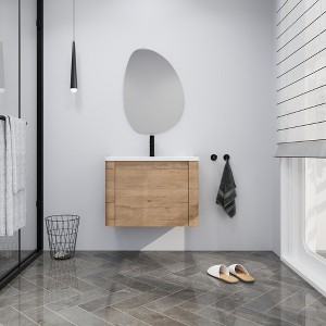 GDFStudio Nibley Wall-Mounted Bathroom Vanity with Ceramic Sink - 1 of 4