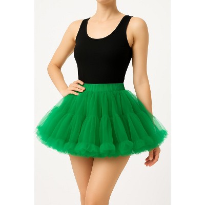 Malco Modes Women’s Tutu Mini Skirt – Fluffy Layered Ballet Underskirt for Carnival, Festival, Rave, Dance, and Costume Wear – Ivory