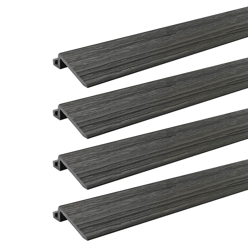 AURA 24”x3” Transition Edge Pieces, Engineered Polymer Outdoor Trim Pieces, 4 pack covers 8 ft., Driftwood, 2 of 5