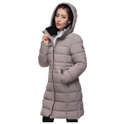 Rokka&Rolla Women's Heavy Long Winter Coat with Fleece Hood Parka Jacket-Fig, size X Large — фото 5