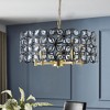 DOMETOUR 19' Black Gold Geometric Crystal Chandelier - Modern 5-Light Pendant Fixture for Dining Room, Living Room, Kitchen (Bulb Not Included) - 2 of 4