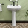 20 in. W x 16.5 in. D Vitreous China U-Shaped Vessel Sink with Single Faucet Hole Pedestal Combo White Bathroom Sink - 4 of 4