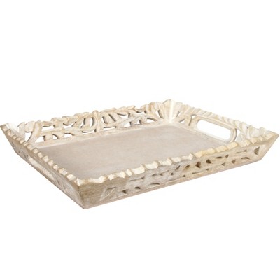Mela Artisans Wisteria in Whtewash Decorative Tray, Medium