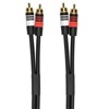 Monoprice Premium Two-Channel Audio Cable - 3 Feet - Black | 2 RCA Plug to 2 RCA Plug 22AWG, Male to Male - 3 of 4