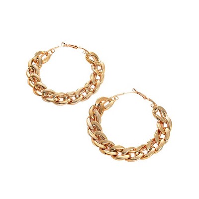 SOHI Women's Gold Chainlink Hoop Earrings
