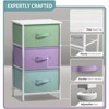 Sorbus Nightstand with 3 Drawers - Steel Frame, Wood Top & Easy Pull Fabric Bins - Perfect for Home, Bedroom, Office & College Dorm - 3 of 4