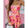 Clotth Women Boho Floral Mini Cami Dress Spaghetti Strap Cut Out Mini Dress Flowy Backless Sling Dresses Summer Sundress - 4 of 4