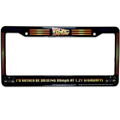 Surreal Entertainment Back To The Future "I'd Rather Be Driving 88mph" License Plate Frame