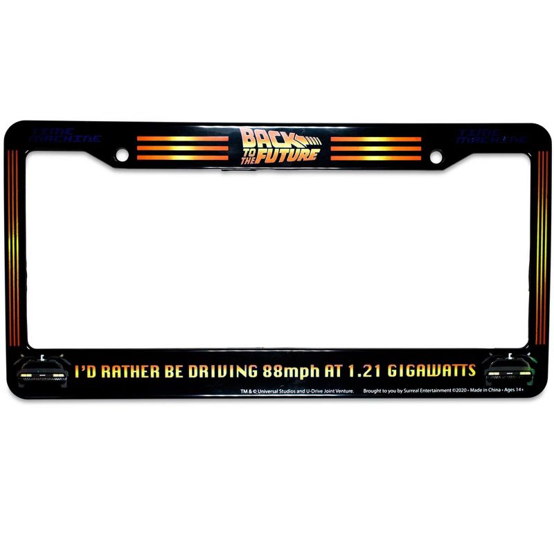 Surreal Entertainment Back To The Future "I'd Rather Be Driving 88mph" License Plate Frame, 1 of 8