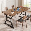 Homhougo Dining Room Table for 6, 70 Inch Rectangular Kitchen Table with Heavy Duty Metal Legs, Farmhouse Wooden Dining Table Brown - 4 of 4