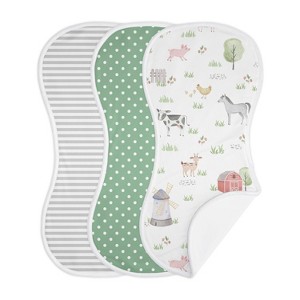 Sweet Jojo Designs Gender Neutral Baby Burp Cloths Farm Animals 3pc - 1 of 4