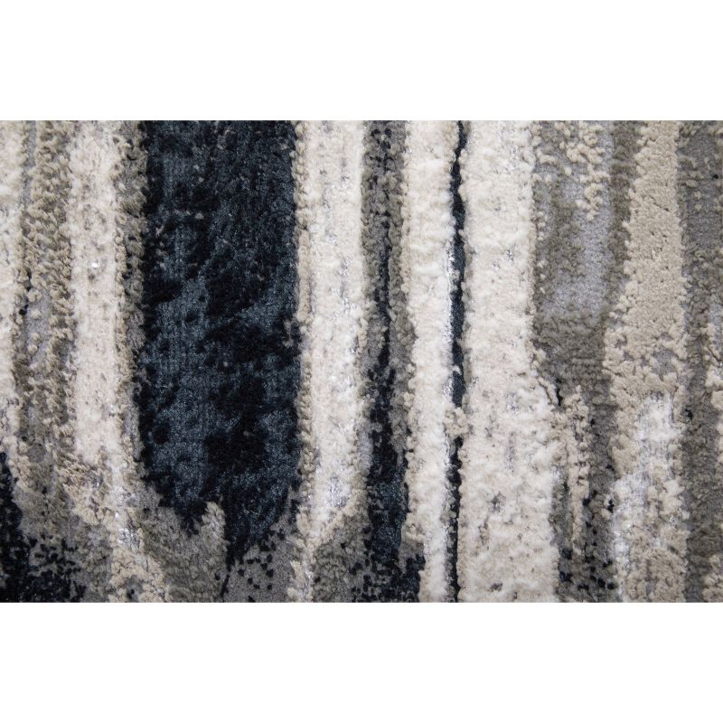 Micah Modern Abstract Silver/Gray/Black Area Rug, 5 of 8