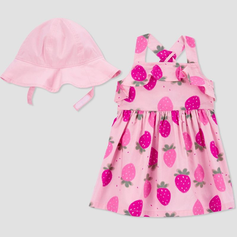Carter&#39;s Just One You&#174; Baby Girls&#39; Strawberries Top &#38; Bottom Set with Hat - Pink, 5 of 9