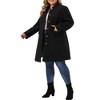 Agnes Orinda Women's Plus Size Elegant Mid-Length Stand Collar Back Split Winter Single Breasted Overcoats - 2 of 4