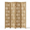 Wooakway Rustic Folding Wood Room Divider Vintage Freestand Privacy Screen for Room Seperation Living Room Bedroom Office Room - 3 of 4