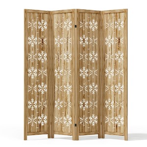 Lirago 68 in. Wood Outdoor Privacy Screens Garden Outdoor Fence 4 pieces Brown - 1 of 4