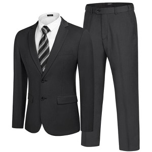 COOFANDY Men's 2 Piece Suits Classic Fit 2 Button Dress Suits Tuxedo Jacket Blazer for Wedding Business Dinner Prom - 1 of 4