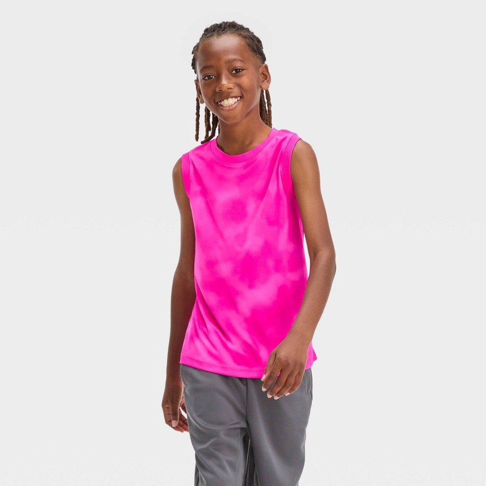 Boys' Sleeveless Printed T-Shirt - All in Motion™ Pink Sizes XS -S-M-L-XL Kid’s 